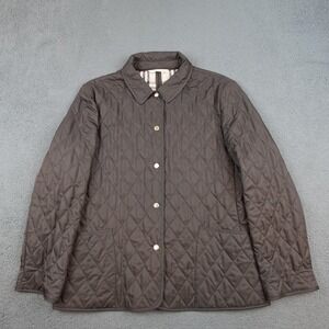 Burberry London Jacket Womens Extra Large Brown Quilted Plaid Nova Check